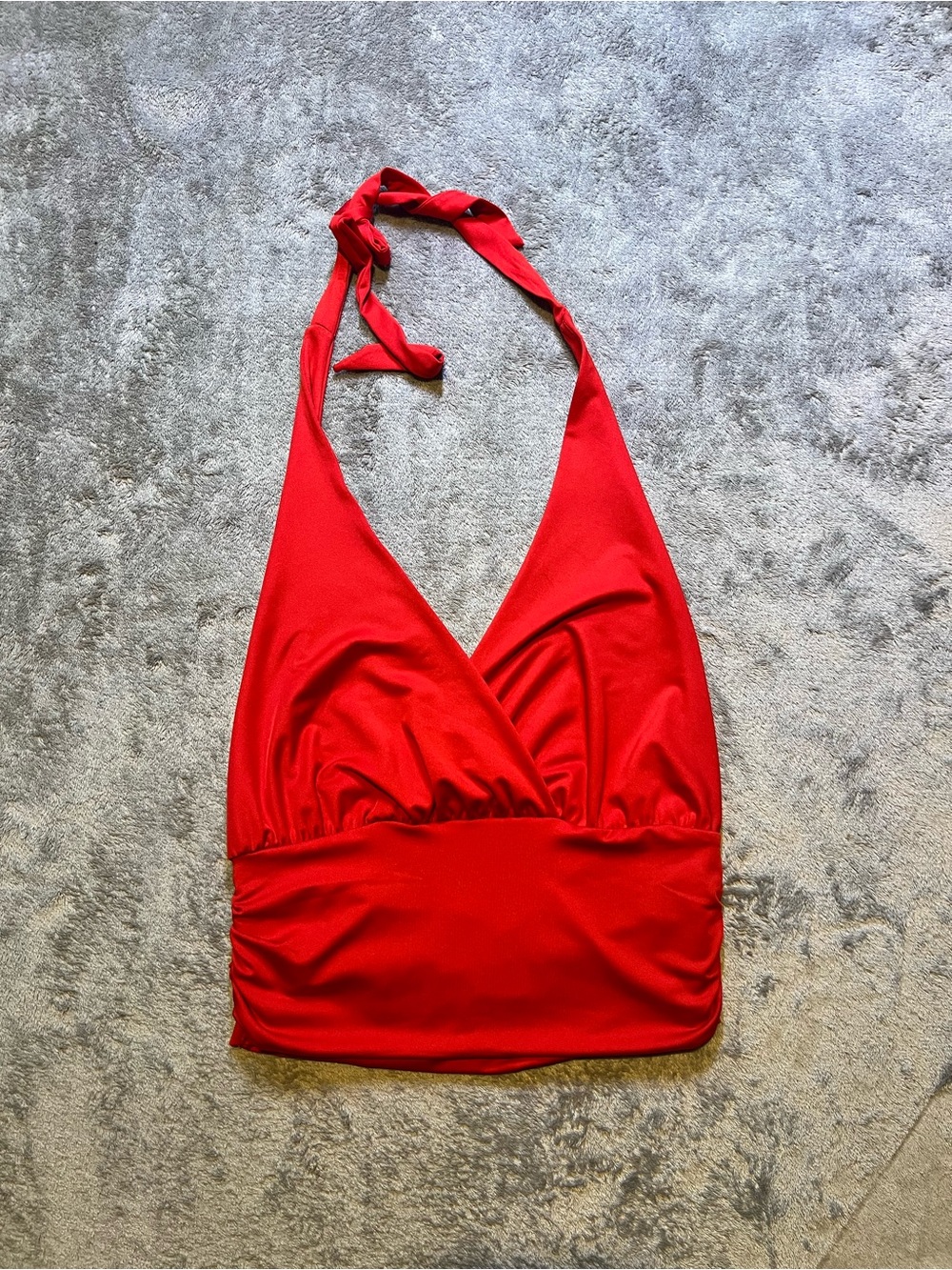 envie Red Halter Crop Top